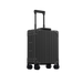 Aleon 16 inch vertical carry on briefcase that fits under your seat with wheels and telescoping handle side view, in black.