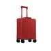 Aleon 16 inch vertical carry on briefcase that fits under your seat with wheels and telescoping handle side view, in red.